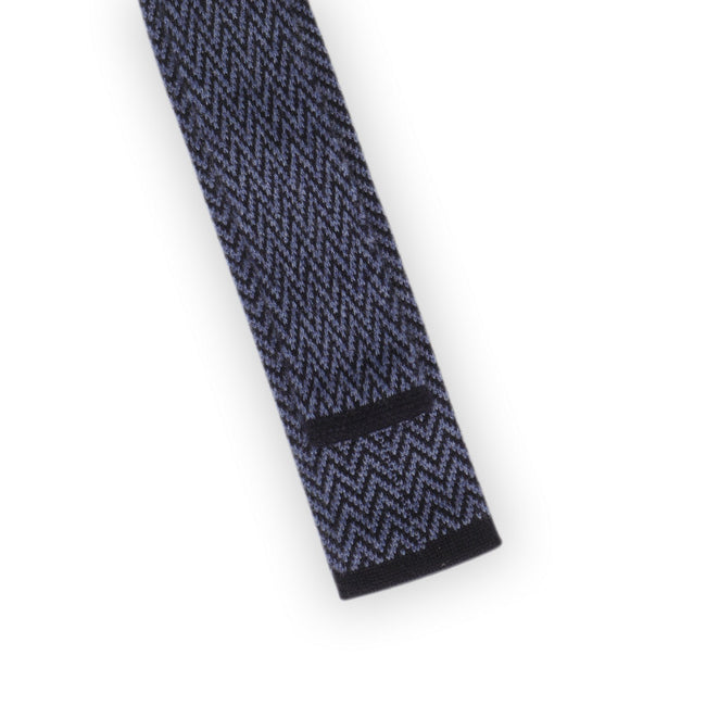 Tie - Herringbone Cashmere Knitted Square Cut