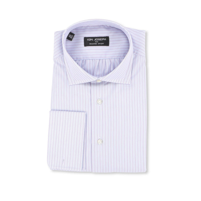Striped White, Parma and Light Blue Double Cuff Shirt