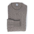 Cable Knit Sweater - Cashmere 2 Ply Crew Neck 