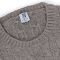 Cable Knit Sweater - Cashmere 2 Ply Crew Neck 