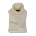 Plain Off-White Wool Long Sleeve Pullover