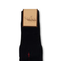 Plain Black and Red Clocked Scotland Thread Long Socks