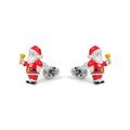 Cufflinks - Santa Claus Sterling Silver & Enamel 