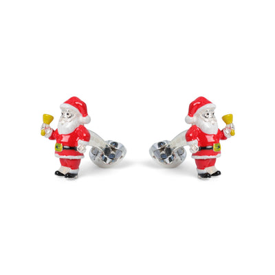 Cufflinks - Santa Claus Sterling Silver & Enamel 