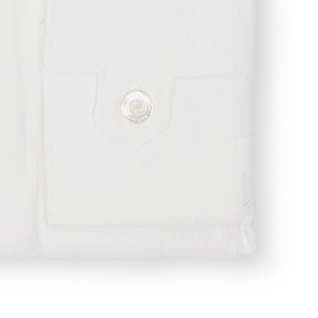 Shirt Plain Colour Cotton And Silk Single Cuff With Two Button Miami Collar