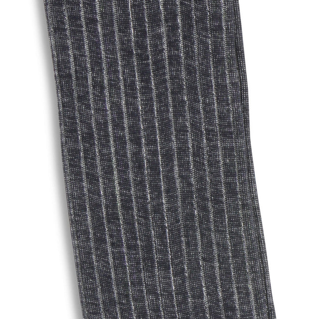 Plain Navy and White Plated Cotton Long Socks