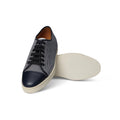 Sneakers - LEVAH Leather & Canvas & Rubber Soles Lace-Ups