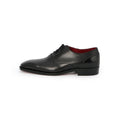 Balmoral Laced Oxford in Black Leather - Grey Patinated