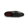 Balmoral Laced Oxford in Black Leather - Grey Patinated