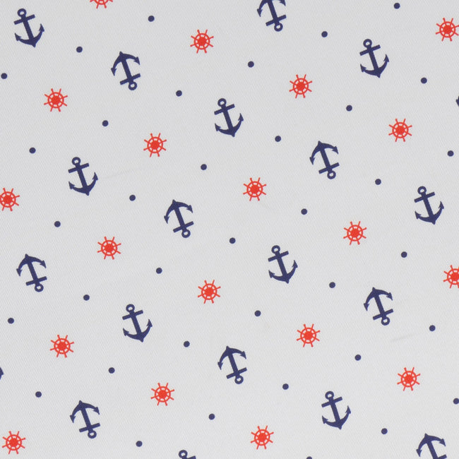 Pocket Square - Anchors & Boat's Helms Patterned Silk