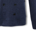 Mottled Blue Double Breasted Wool Jacket