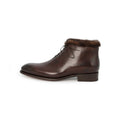 Carter Fur-Lined Boots in Dark Brown Leather