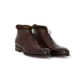 Carter Fur-Lined Boots in Dark Brown Leather