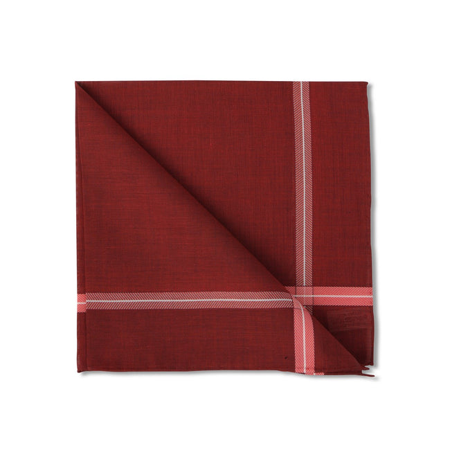Herringbone 41cm Red Handkerchief