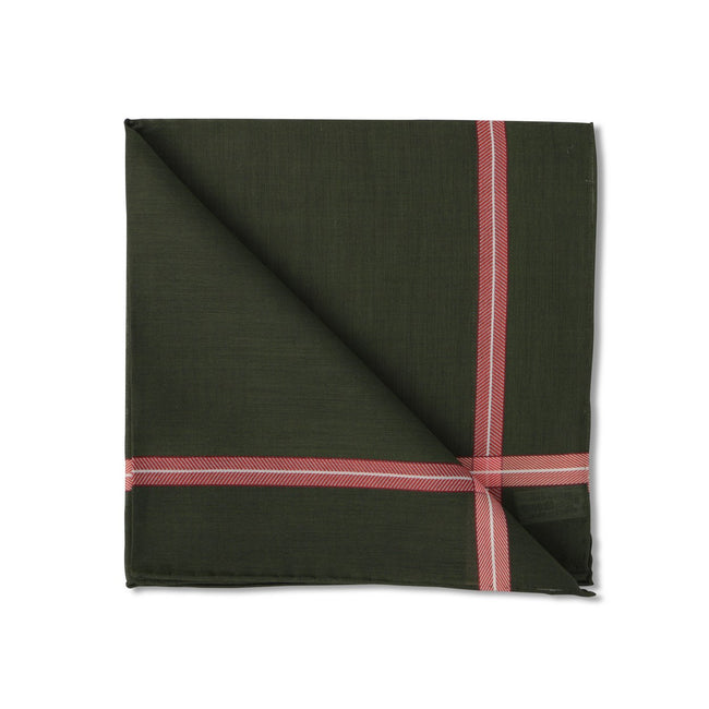 Herringbone 41cm Khaki Handkerchief