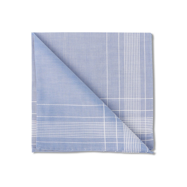 Striped 42cm Blue Handkerchief