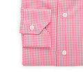 Shirt - Vichy Pattern Cotton Single Cuff Italian Collar 