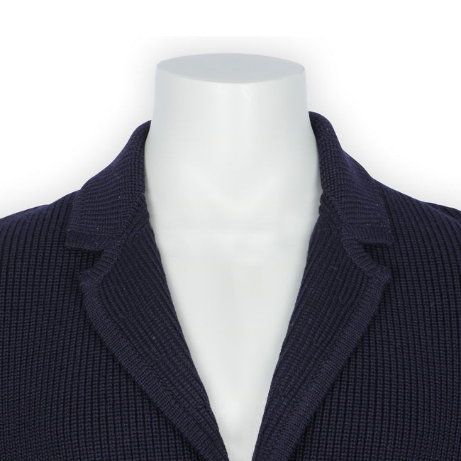 Blazer - Knitted Wool Single-Breasted Finished Sleeves