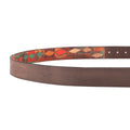 Brown Leather Embroidered Belt