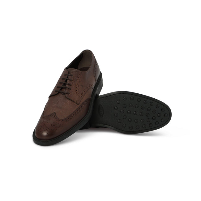 Derbies in Brown Grained Leather