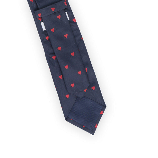 Tie - Hearts Embroidered Silk 