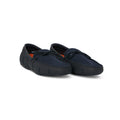 Braided Lace Loafers in Navy Rubber