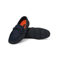 Braided Lace Loafers in Navy Rubber