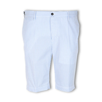 Bermuda Shorts - Striped Seersucker Cotton 