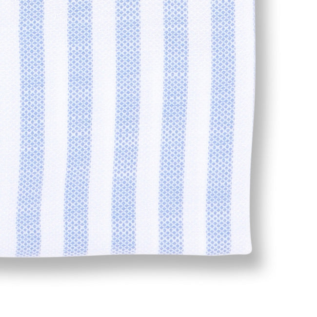 Large Striped White and Blue Slim Shirt
