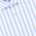 Large Striped White and Blue Slim Shirt
