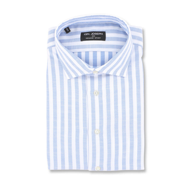 Shirt Bicolour Large Striped Cotton Single Cuff 