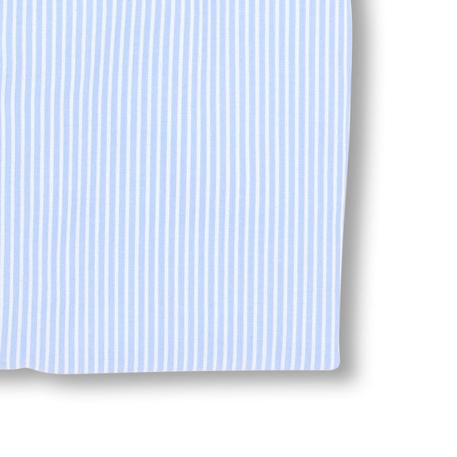 Striped Light Blue Poplin Slim Shirt
