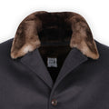 Jacket 3/4 Plain Colour Cashmere Detachable Fur-Lined