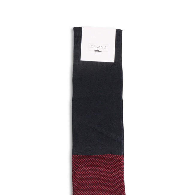 Caviar Navy and Red Cotton Long Socks