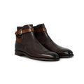 Boots - LAMBOURNE Grain Calf, Dark Oak Leather & Rubber Soles + Buckle