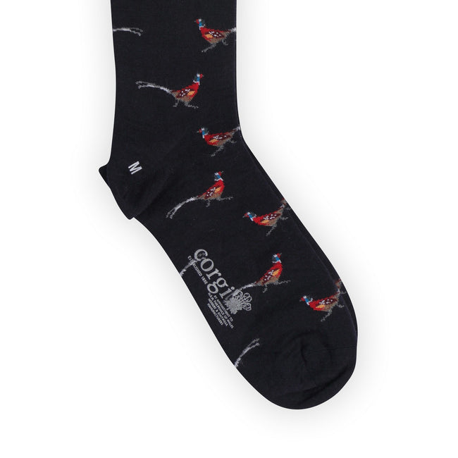 Socks - Pheasant Pattern Wool & Nylon Long