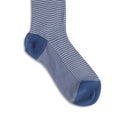 Houndstooth Blue Grey and Blue Cotton Long Socks