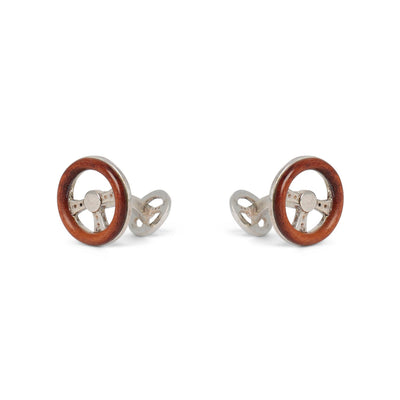 Cufflinks - Ying Yang Sterling Silver, Ebony Wood & Ivory 