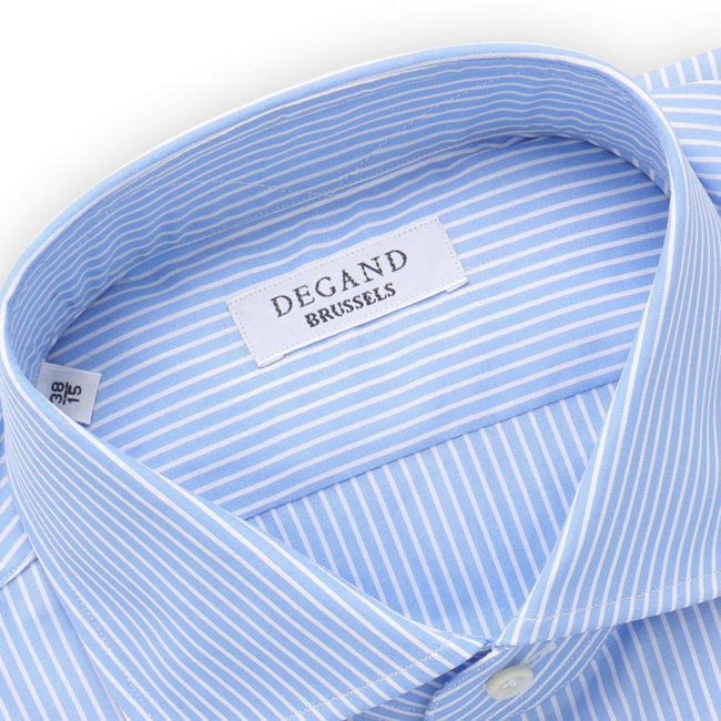 Shirt - Striped Cotton Single Cuff Italian Collar