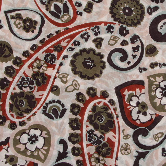Brown, Khaki, Black And White Fantasy Patterns Modal And Cotton Scarf