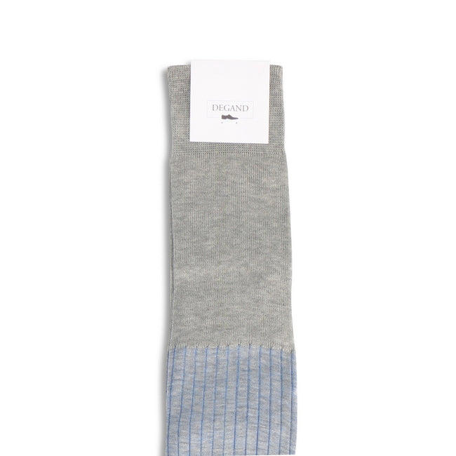 Plain Vape Grey and Light Blue Plated Cotton Long Socks