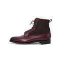 Boots - GALWAY Limited Edition Grained Leather, Harris Tweed & Rubber Soles Lace-Ups