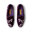 Slippers ALBERT Plain Colour Velvet With Large Embroidery